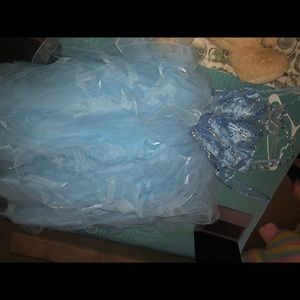 big blue puffy dress